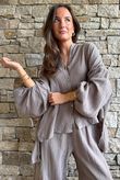 Hush Pillow Cotton Nero Boyfriend Shirt Earth
